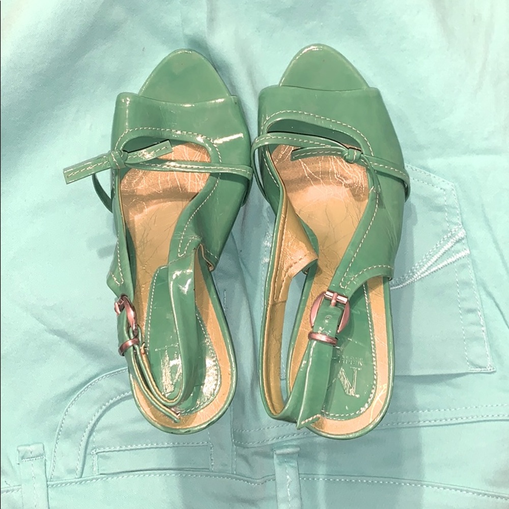 Green high heels size 37